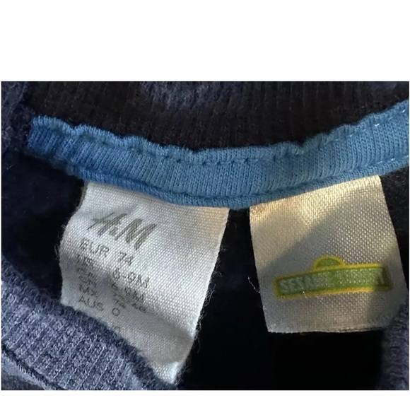 H&M Cookie Monster Sesame Street sweatshirt baby boy girl 6-9 months navy blue - Picture 5 of 5